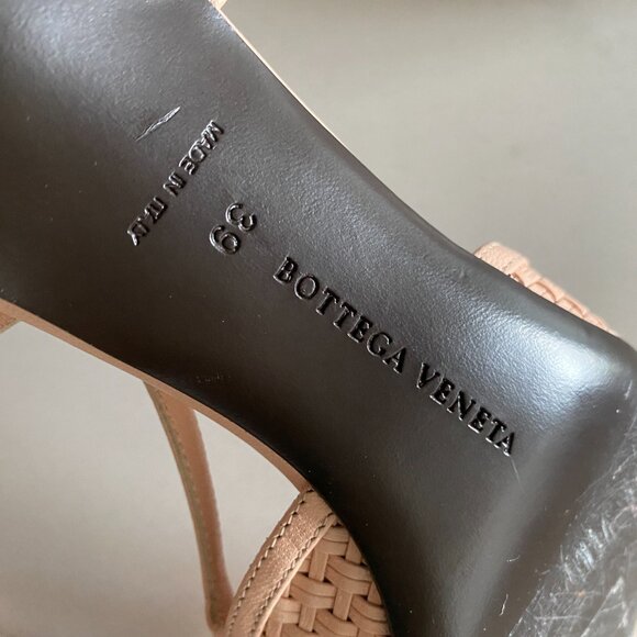 Bottega Veneta - Pink Wicker Kitten Heel Sling Black - 39 - Picture 6 of 10